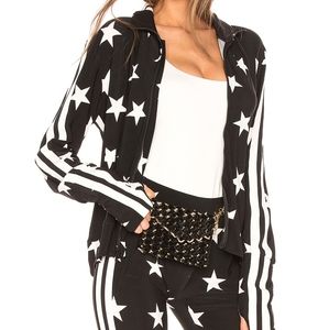 Small Norma Kamali Side Stripe Turtle Neck Jacket and Jog Pant in Star